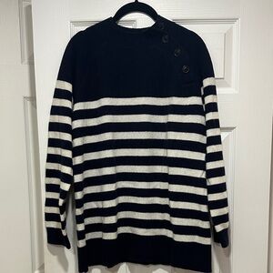 LL Bean Signature Sweater in Navy and White Stripes